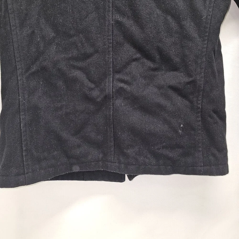 GAP Black Wool Blend Coat Men’s Size L Warm Lined Winter Jacket Classic Style
